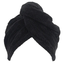 Load image into Gallery viewer, Quick Dry Microfiber Hair Turban Towel - Black