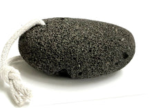 Load image into Gallery viewer, Natural Lava Pumice Stone with Cotton Hanging String Black