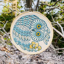 Load image into Gallery viewer, Saw Whet Owl Complete Embroidery Kit