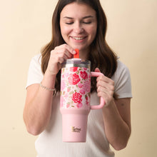 Load image into Gallery viewer, 40 oz Lifestyle Flip Straw Tumbler-Rose Garden