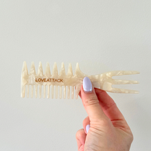 Load image into Gallery viewer, Cellulose Acetate 3-in-1 Hair Styling Comb - Cream