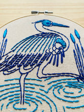 Load image into Gallery viewer, Blue Heron Complete Embroidery Kit