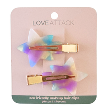 Load image into Gallery viewer, 2pc Eco-Friendly Creaseless Hair Clips - Multi-Colored Star