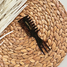 Load image into Gallery viewer, Cellulose Acetate 3-in-1 Hair Styling Comb - Dark Tortoise