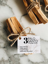 Load image into Gallery viewer, Palo Santo 3 stick bundle, 2 to 3 inch sticks