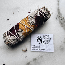 Load image into Gallery viewer, Forest-friendly Rose Petals & White Sage smudge