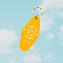 Load image into Gallery viewer, Happy To Be Here Motel Tag Keychain | Last Chance