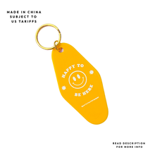 Load image into Gallery viewer, Happy To Be Here Motel Tag Keychain | Last Chance