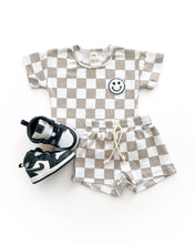 Load image into Gallery viewer, Checkered Shorts Set | Latte