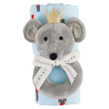 Load image into Gallery viewer, Mouse King & Queen Swaddle & Rattle Collection