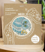 Load image into Gallery viewer, Saw Whet Owl Complete Embroidery Kit
