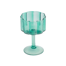 Load image into Gallery viewer, Daisy Wine Glass Blue Teal S
