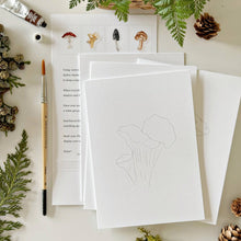 Load image into Gallery viewer, Mushrooms paintable notecards

