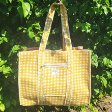 Load image into Gallery viewer, Gingham Tote Assorted Colors
