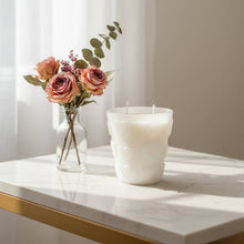 Load image into Gallery viewer, Frosted Heart 2-Wick Soy Candle – Cranberry Peach Vanilla | Valentine’s Day Edition
