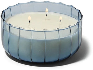 Round Blue Glass Candle (transparent)