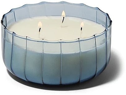 Round Blue Glass Candle (transparent)