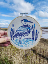 Load image into Gallery viewer, Blue Heron Complete Embroidery Kit
