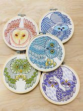 Load image into Gallery viewer, Saw Whet Owl Complete Embroidery Kit
