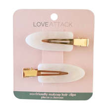 Load image into Gallery viewer, Eco-Friendly Cellulose Acetate Creaseless Hair Clips - White
