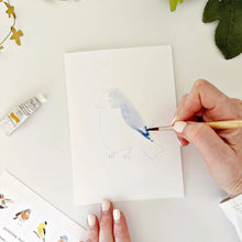 Load image into Gallery viewer, Birds paintable watercolor notecard set
