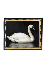 Load image into Gallery viewer, Moody Swan | Gold Beaded Black French Framed Art
