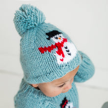 Load image into Gallery viewer, Frosty Snowman Surf Blue Beanie Hat
