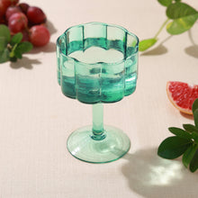 Load image into Gallery viewer, Daisy Wine Glass Blue Teal S
