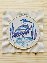 Load image into Gallery viewer, Blue Heron Complete Embroidery Kit
