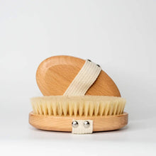 Load image into Gallery viewer, Vegan exfoliating dry body brush - dry brushing skin
