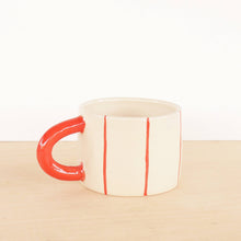 Load image into Gallery viewer, Short Ceramic Coffee Mug - Stripes
