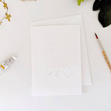Load image into Gallery viewer, Birds paintable watercolor notecard set
