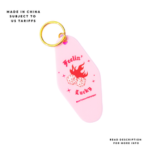 Load image into Gallery viewer, Feelin' Lucky Motel Tag Keychain
