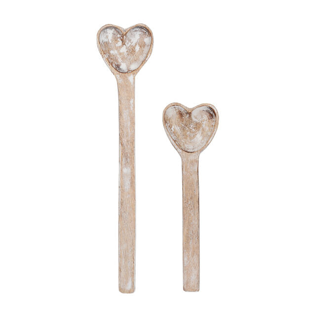 White Heart Spoons Set of 2