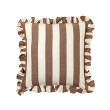 Load image into Gallery viewer, Ruffle Stripe Pillow Brown
