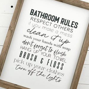 Bathroom Rules Sign
