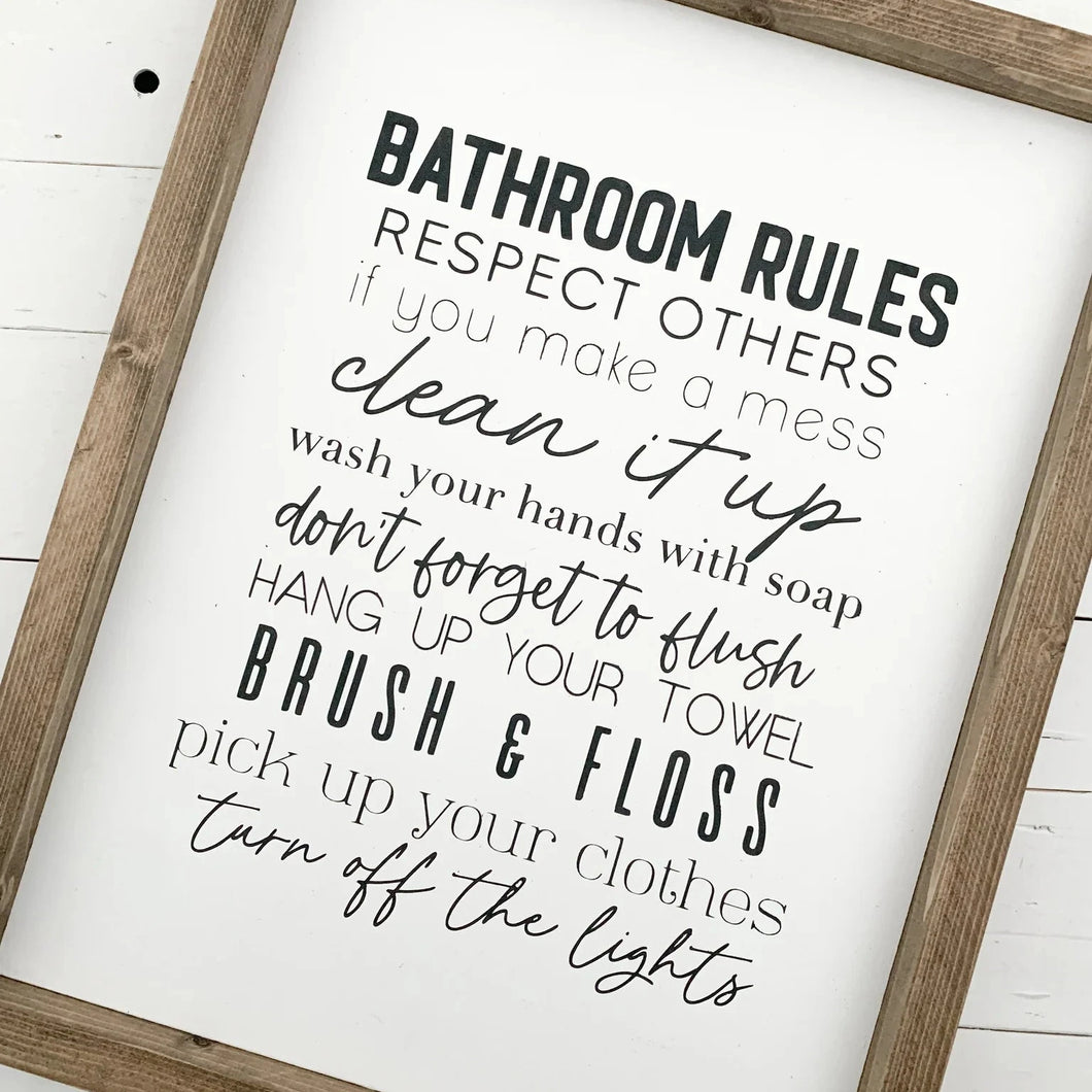 Bathroom Rules Sign