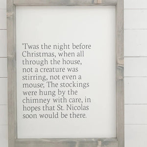 Twas Night Before Christmas Sign