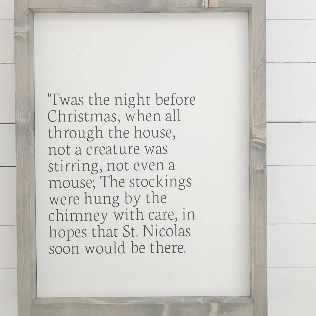 Twas Night Before Christmas Sign