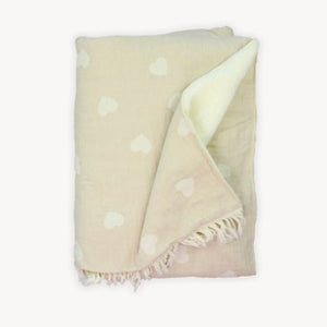 Heart Fleece Lined Blanket