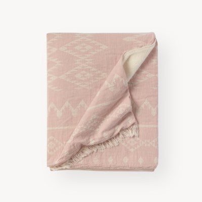 Pink Fleece Lined Throw