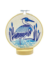 Load image into Gallery viewer, Blue Heron Complete Embroidery Kit
