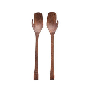 Mango Wood Carved Salad Servers