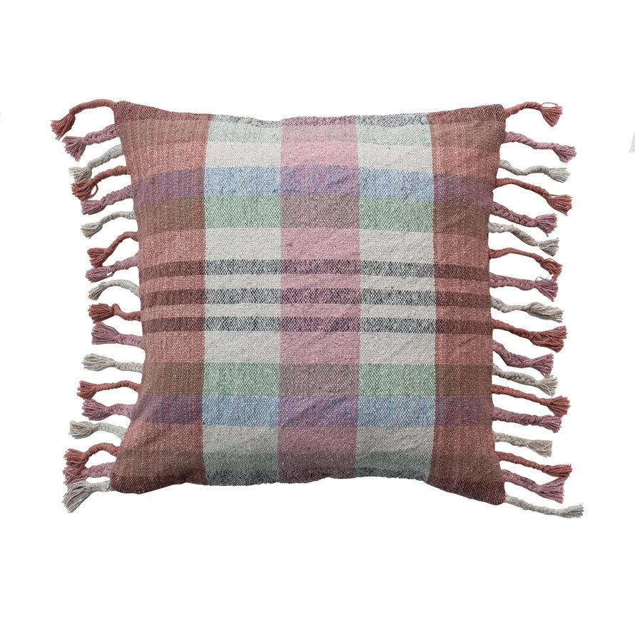 Plaid Recycled Cotton Pillow