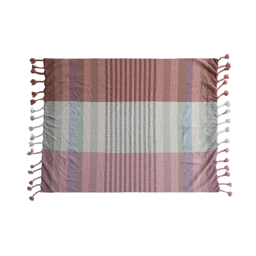 Plaid Recycled Cotton Blend Throw