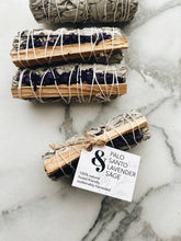 Load image into Gallery viewer, Forest-friendly Palo santo, Lavender and White Sage smudge
