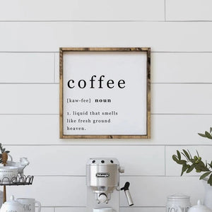 Coffee Noun Wood Sign