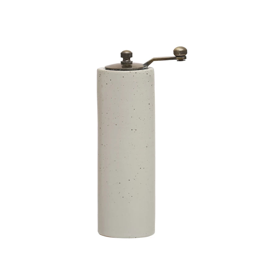 Stoneware and Metal Salt & Pepper