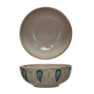 Hand Painted Stoneware Serving Bowl