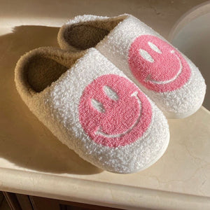 Kids Pink Happy Face Slippers